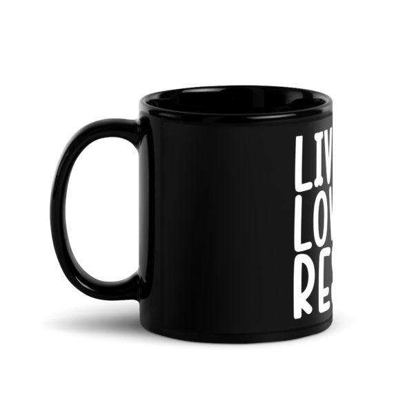 Live Love Rescue Black Mug - Image 3