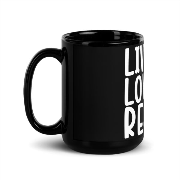 Live Love Rescue Black Mug - Image 4